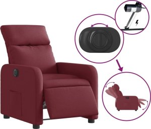 vidaXL vidaXL Elektryczny fotel rozkładany, winna czerwień, obity tkaniną 6