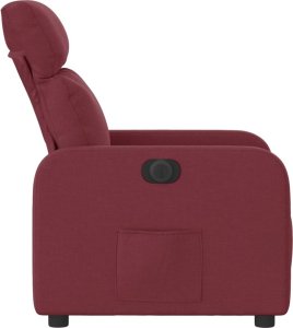 vidaXL vidaXL Elektryczny fotel rozkładany, winna czerwień, obity tkaniną 10