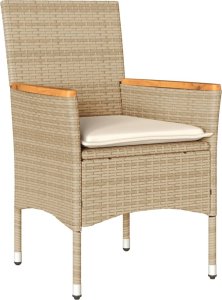 vidaXL vidaXL 9-cz. zestaw mebli ogrodowych z poduszkami, beżowy, polirattan 3