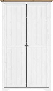 vidaXL vidaXL Szafa BODO, biało-brązowa, 99x53,5x173 cm, lite drewno sosnowe 3