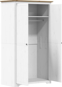 vidaXL vidaXL Szafa BODO, biało-brązowa, 99x53,5x173 cm, lite drewno sosnowe 4