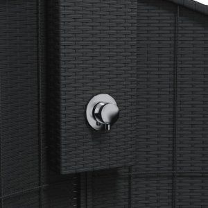 vidaXL Prysznic ogrodowy, czarny, 100x100x241,5cm, polirattan i akacja 8