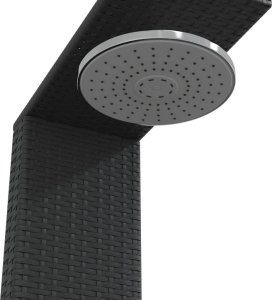 vidaXL Prysznic ogrodowy, czarny, 100x100x241,5cm, polirattan i akacja 9