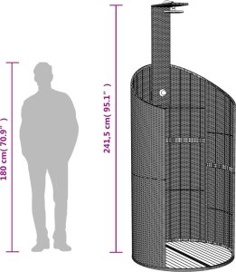 vidaXL Prysznic ogrodowy, czarny, 100x100x241,5cm, polirattan i akacja 10