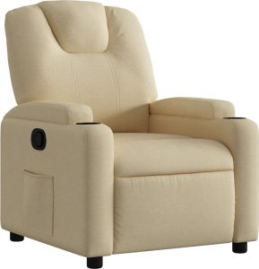 vidaXL vidaXL Fotel rozkładany, kremowy, obity tkaniną 2