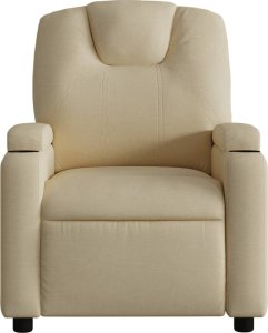 vidaXL vidaXL Fotel rozkładany, kremowy, obity tkaniną 3