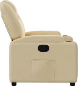 vidaXL vidaXL Fotel rozkładany, kremowy, obity tkaniną 4