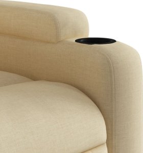 vidaXL vidaXL Fotel rozkładany, kremowy, obity tkaniną 8