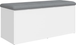 vidaXL Ławka ze schowkiem, biała, 102x42x45 cm materiał drewnopochodny 2