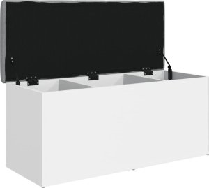 vidaXL Ławka ze schowkiem, biała, 102x42x45 cm materiał drewnopochodny 4