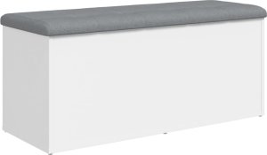 vidaXL Ławka ze schowkiem, biała, 102x42x45 cm materiał drewnopochodny 7