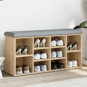 vidaXL vidaXL Ławka na buty, dąb sonoma, 102x32x50cm, materiał drewnopochodny 3