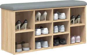 vidaXL vidaXL Ławka na buty, dąb sonoma, 102x32x50cm, materiał drewnopochodny 4