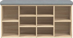 vidaXL vidaXL Ławka na buty, dąb sonoma, 102x32x50cm, materiał drewnopochodny 5