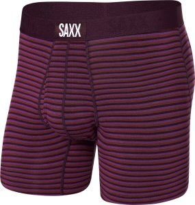 SAXX Bokserki męskie SAXX ULTRA Boxer Brief paski - bordowe S 1