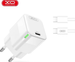 Ładowarka XO XO ładowarka sieciowa CE06 PD 30W 1x USB-C biała + kabel USB-C - USB-C 1