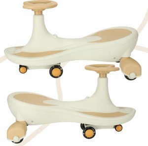 KIK Jeździk grawitacyjny świecące koła LED z muzyką grający 76cm beżowy max 120kg 2