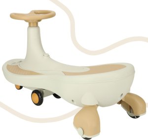 KIK Jeździk grawitacyjny świecące koła LED z muzyką grający 76cm beżowy max 120kg 3