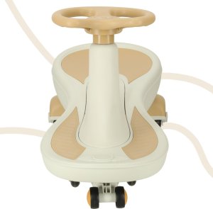 KIK Jeździk grawitacyjny świecące koła LED z muzyką grający 76cm beżowy max 120kg 4