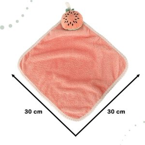 KIK Ręcznik ręczniczek do rąk dla dzieci do przedszkola 30x30cm różowy arbuz 2