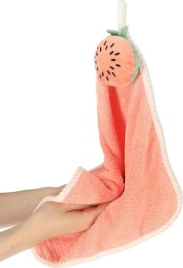 KIK Ręcznik ręczniczek do rąk dla dzieci do przedszkola 30x30cm różowy arbuz 5