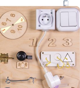 KIK Tablica manipulacyjna drewniana różowy zegar 75x50cm 6