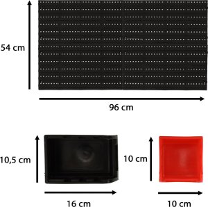 KIK Organizer ścienny warsztatowy garażowy ścianka narzędziowa półki uchwyty haczyki wieszaki pojemniki 48x21x1 cm 2