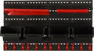 KIK Organizer ścienny warsztatowy garażowy ścianka narzędziowa półki uchwyty haczyki wieszaki pojemniki 48x21x1 cm 6