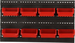 KIK Organizer ścienny warsztatowy garażowy ścianka narzędziowa półki uchwyty haczyki wieszaki pojemniki 48x21x1 cm 7