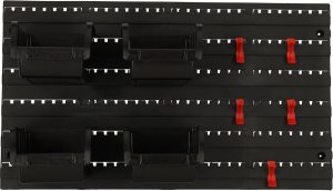 KIK Organizer ścienny warsztatowy garażowy ścianka narzędziowa półki uchwyty haczyki wieszaki pojemniki 48x21x1 cm 8