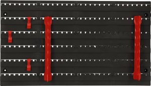 KIK Organizer ścienny warsztatowy garażowy ścianka narzędziowa półki uchwyty haczyki wieszaki pojemniki 48x21x1 cm 9