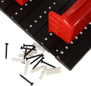 KIK Organizer ścienny warsztatowy garażowy ścianka narzędziowa półki uchwyty haczyki wieszaki pojemniki 48x21x1 cm 10