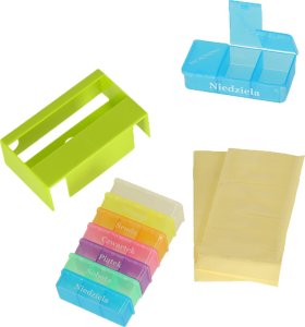 KIK Pudełko organizer na leki na tabletki kasetka 7 dni 3 pory dnia 4 języki 3