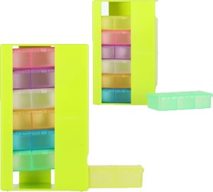KIK Pudełko organizer na leki na tabletki kasetka 7 dni 3 pory dnia 4 języki 5