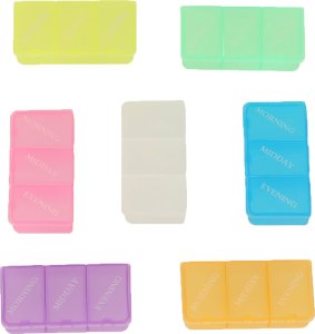 KIK Pudełko organizer na leki na tabletki kasetka 7 dni 3 pory dnia 4 języki 6