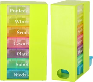 KIK Pudełko organizer na leki na tabletki kasetka 7 dni 3 pory dnia 4 języki 7