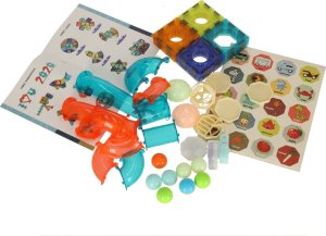 KIK Klocki magnetyczne marble tor kulkowy świecący 49 elementów 2