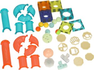 KIK Klocki magnetyczne marble tor kulkowy świecący 49 elementów 3