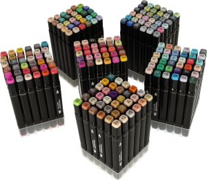 KIK Markery dwustronne alkoholowe w etui 204 + podstawka 4