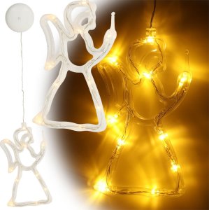 Dekoracja świąteczna KIK Lampki LED wisząca dekoracja świąteczna aniołek 49cm 10 LED 1