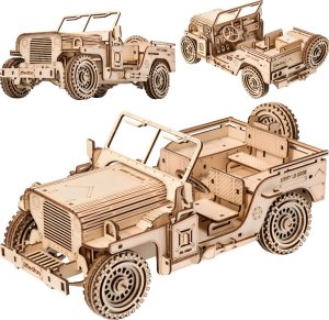 Little-Story Little Story Drewniane Puzzle Model 3D - Pojazd Wojskowy Jeep 1