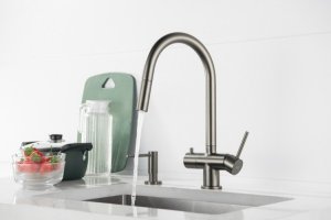 Bateria kuchenna Blue Water Blue Water Cyrus Grafit (Gun Metal) Trójdrożna bateria kuchenna z wyciąganą wylewką 3