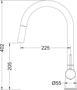 Bateria kuchenna Blue Water Blue Water Cyrus Grafit (Gun Metal) Trójdrożna bateria kuchenna z wyciąganą wylewką 7