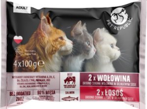 Pet Republic PetRepublic saszetki dla kota wołowina łosoś 4x100g 1