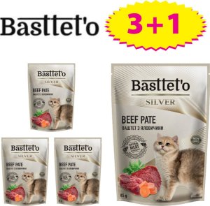 Triton Basttet'o Silver Pasztet wołowy dla kotów 4x85g (saszetka)( 3+1 GRATIS) 1