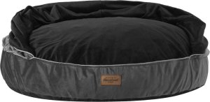 Recobed pufa z kocykiem Welurowe szary/czarny L 85cm 2