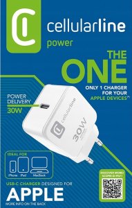 Ładowarka Sourcing CELLULARLINE USB-C CHARGER APPLE 30W WHI 3