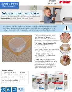 Reer Zabezpieczenie narożników mebli blatów 12szt REER 12