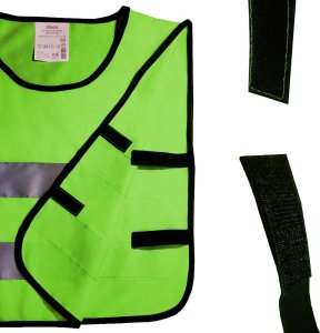 Insafe Kamizelka odblaskowa ostrzegawcza zielona dla dzieci przedszkolaków 42x45cm 4