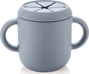 Reer Kubek silikonowy niewysypek ze słomką pokrywką na przekąski 2w1 180ml REER 11